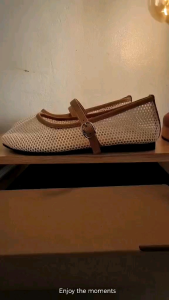 Liliw(S&M375) Flat semi-rounded Toe Net upper buckle strap