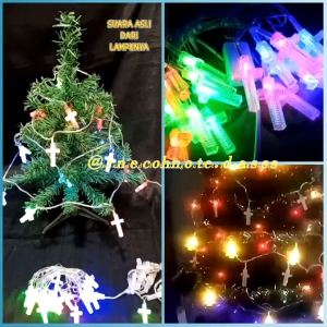LAMPU SALIB LED MUSIK & NON MUSIK / LAMPU SALIB DEKORASI NATAL / LAMPU LAGU NATAL / LAMPU TUMBLER NATAL /  CHRISTMAS DECORATION LIGHT / LSS881823