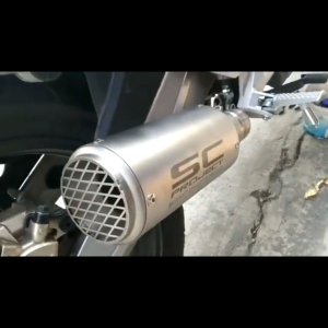 Knalpot Sc Project CRT ujung Jaring all motor hitam black