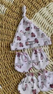 Seri Taro New - 3set Kupluk Sarung Tangan dan Sarung Kaki Bayi Baru Lahir New Born Bayi Baru Lahir