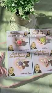 (Isi 50 pcs) Paket Souvenir Bross Kelopak Bunga Mawar/Souvenir Wedding Premium Murah Favorit/Souvenir Bross
