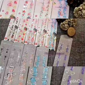 TALI BRA TRANSPARAN MOTIF KOREAN STYLE 1CM / TALI BRA JELLY MOTIF LOVE BUNGA KUPU-KUPU / TALI BH BENING / TRANSPARENT PATTERN BRA STRAP / TB 7819