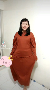 Setelan Rok Wanita dan Atasan Muslimah Hijab Bahan Rajut Palazo