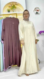 Hana dres katun twill polos kekinian simpel  gamis wanita 2025