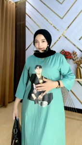 dress kaos katun combed halus tebal