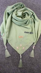 SEGI EMPAT JILBAB CLARISSA HIJAB JENNA PAYET VOAL PREMIUM TERBARU SEGIEMPAT TASSEL TERHITS