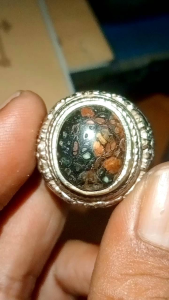 batu cincin pancawarna Garut serat tembaga natutal