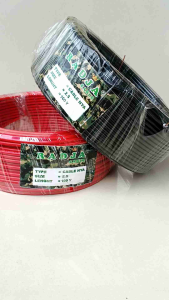 PAKET 1 PASANG 2 ROLL (MERAH & HITAM) kabel listrik TEMBAGA kawat tunggal KABEL NYA 1x15MM2 100YARD MERK RADJA