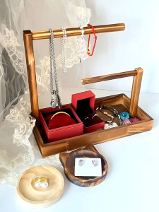 Wooden Jewelry Display and Storage Rack/实木饰品展示收纳架