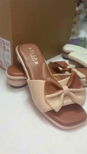 ✨TTFS✨ Elegant Bow Women Slides Sandals 3cm Low Heel Korean Minimalist Comfy Slip On Kasut Perempuan NN006