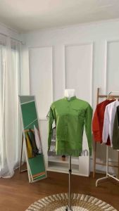 Jasko Merah Marun Motif Bordir Sorban Lengan Panjang Bahan Hightwist