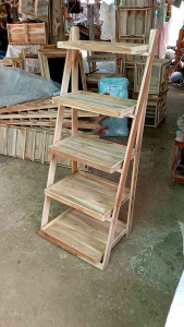 4-6ชั้น พับไซร์ใหญ่ไม้สัก (125x50) ชู้เคลื่อนที่ง่ายทน ส่งลงสินค้า การใช้งานเป็นเป็นงาน