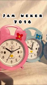 JAM WEKER JAM BEKER 7017 JAM ALARM MEJA GAMBAR MELODY DORAEMON WARNA HIJAU BIRU PINK