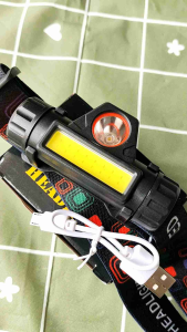 Lampu Senter Kepala HeadLight CHARGER LED COB Dan Sorot 2 mode Lampu Kepada Cas Casan Head Lamp Lampu kepala Keren Lampu emergency Lampu Camping Lampu sawah lampu berburu
