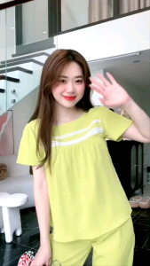 qUẦN ÁO NỮ (Bunnysky) Đồ bộ mặc nhà nữ bộ lửng hè kiểu dáng babydoll mặc nhà thoải mái