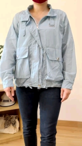 ●ECLAIRE● 003 Jacket Nylon Belted Collar Longsleeves Casual Santai Trendy Modis Elisa Premium 7052