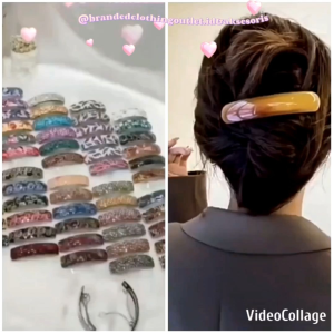 (PART1) JEPIT RAMBUT OTOMATIS AKRILIK / JEPIT RAMBUT KOREAN STYLE / JEPIT RAMBUT OTOMATIS MOTIF CORAK / JEPIT RAMBUT SEGI PANJANG OVAL / VINTANGE HAIRCLIP / JG7334
