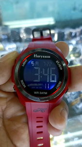 JAM TANGAN DIGITAL HARYXSON ORIGINAL WATERESIS TALI RUBBER PRIA WANITA FREE BATRAI CADANGAN (Andre What 97)