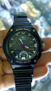 JAM TANGAN PILOT ORIGINAL WATERESIS STRAP TALI RUBBER PRIA DIAMETER 43 mm FREE BATRAI CADANGAN (Andre What 97)