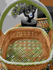 ตระกร้าทรงมะพร้าวสานไม้ไผ่อย่างดีขนาด7นิ้ว