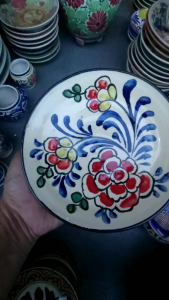 piring gantung keramik lukis untuk dekorasi hiasan dinding kode 10