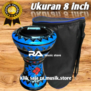 Darbuka kayu 8 inch import warna hitam biru