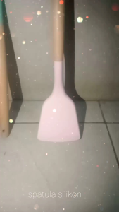 agang kayu - Sutil sodet spatula silikon silicone gagang kayu murah