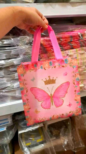 6 Pcs Butterfly Design Loot Bag Party Favor Souvenir Giveaway Giveaways Waterproof Non-woven Tote Bag