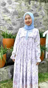 Terbaru!!! Gamis Cutetrik Remaja Terbaru 2023 Inka Ruffle Pink Mustard