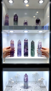 decorations display purple n green flourite