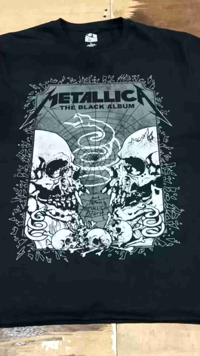 Kaos band Metallica Black Album T shirt distro rock metal Lazada