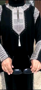 Desain Abaya Gamis Hitam Modern & Zipper Samurai Best Seller