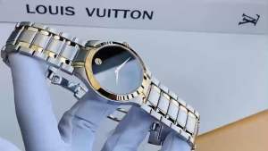 ĐỒNG HỒ NAM CHÍNH HÃNG Movado 0606896 Quartz Collection Black Dial Two-Tone Demi Gold Stainless Steel Sapphire Men