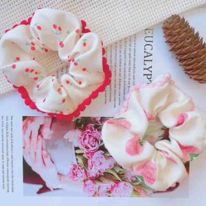 |SANTO.NE| DCQ020 FRUIT DOT HAIR BAND HAIR TIES CHERRY STRAWBERRY 水果波点边大肠圈 草莓 🍓 车厘子 🍒