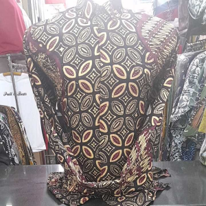 Batik Pria Lengan Panjang Dobby ATBM Tradisional Cap Cirebon