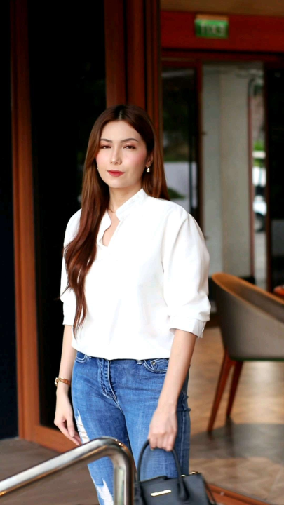 Missym Vera Top 3/4 Chinese Collar Blouse for Women Smart Casual