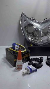 Reflektor lampu h4 lengkap fiting soket H4 SUPRA X 125 New SUPRA BATMAN 2007-20013