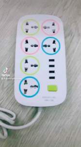 Ổ cắm điện đa năng 6 ổ + 4 cổng usb (có công tắc an toàn)