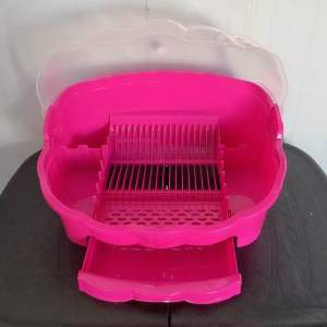 Uniglobal HIgh Quality Clam Dish Drainer Kitchen DIsh Rack Plate Organizer Space Saver