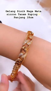 RinaXp- Gelang Sisik Naga Permata Zircon Terbaru Titanium Aksesoris Fashion Jewellry