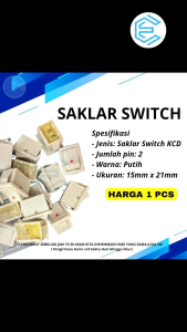 Saklar Switch KCD 2pin Putih 15mm x 21mm