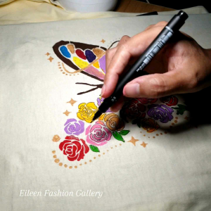 Hand-painted T-Shirt(เสื้อยืดเพ้นท์มือ) small size 32"length 24" cotton