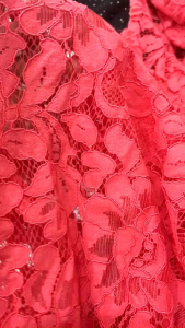 vải ren hoa màu cam cà rốt 2 chân biên đẹp co dãn nhẹ_( khổ 1m5) may đầm váy áo thiết kế phối kiểu vv