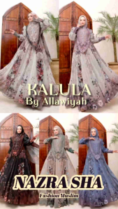 Promo (x8po) ALLAWIYAH KALULA  Baju Dress Gamis Syari Muslimah Ka Lula Series By Allawiyah Syari.  Nazra Sha