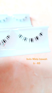 bulu Mata bawah Hafizah B - 65 isi Ecer 1 Pasang 1 Pcs Gratis Tutup Mika Natural Lashes