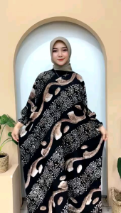 Gamis Kaftan Cap Lukis Mewah Elegan Ld 150 Cm Lengan Panjang Rayon Tebal Batik Pekalongan