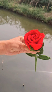 ดอกกุหลาบไหมพรม กุหลาบแฮนเมด