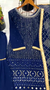 Punjabi  Sharara style Palazo with Top and Dupatta By Fashion Studio