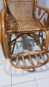 Rattan Rocking Chair Solihiya Vienna Tumba Tumba for Adult - Natural Woven Design - Curved Armrests - Comfortable Seating - Indoor/Outdoor Use - Rustic Style Furniture