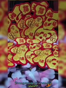 STIKER IMLEK HOK GLITTER BLUDRU / TEMPELAN IMLEK FUK TIMBUL / STIKER FU HOKI / AKSESORIS IMLEK / TEMPELAN NIKAH WEDDING / THK552025